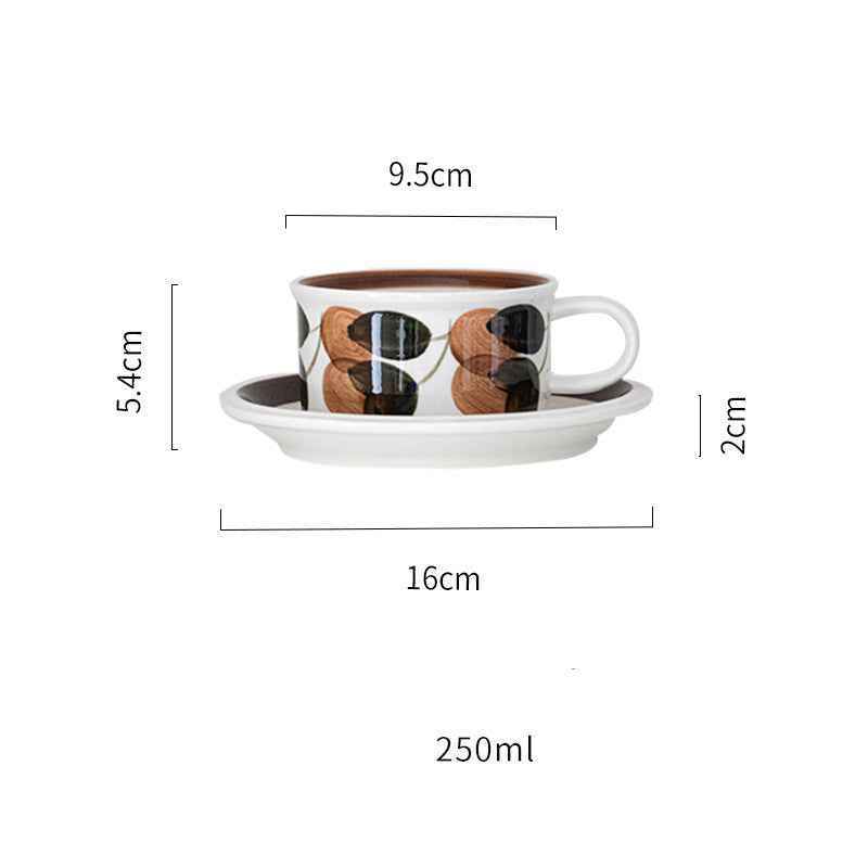 Medieval Ceramic Vintage Hand-painted Replica Coffee Cup And Saucer Wide Mouth Cup