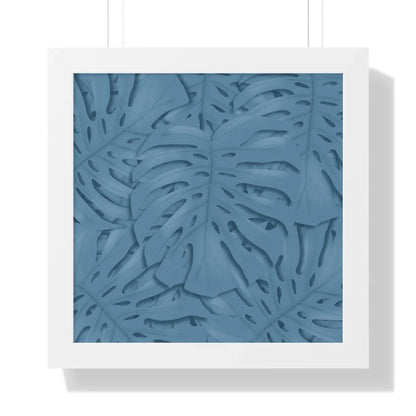 Cerulean Monstera Framed Print – Botanical Wall Art
