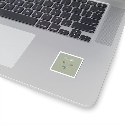 Breathe Mountain Sticker | Nature Vibes Decal, Minimal Forest Moon Phase Style