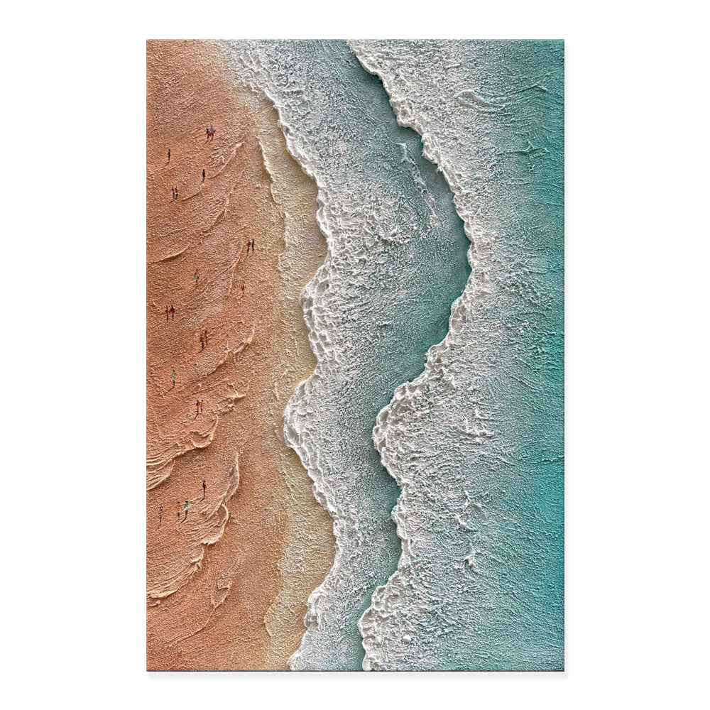 Handmade 3D Textured Acrylic Design Seaside Beach Vacation Landscape Canvas Oil Painting Wall Decor Art Unframed Wall Picture Crafts Hot Selling Pieces