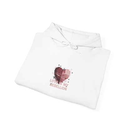 Distressed Heart Collage Hoodie | soft grunge, punk heart design