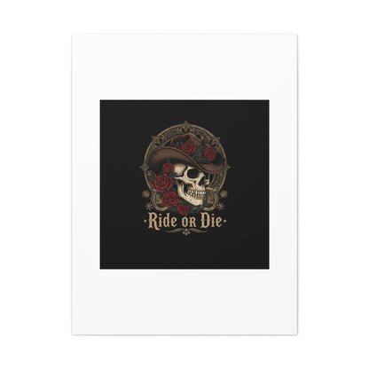 Ride or Die Skull Canvas | Western Skull Art, Gothic Americana