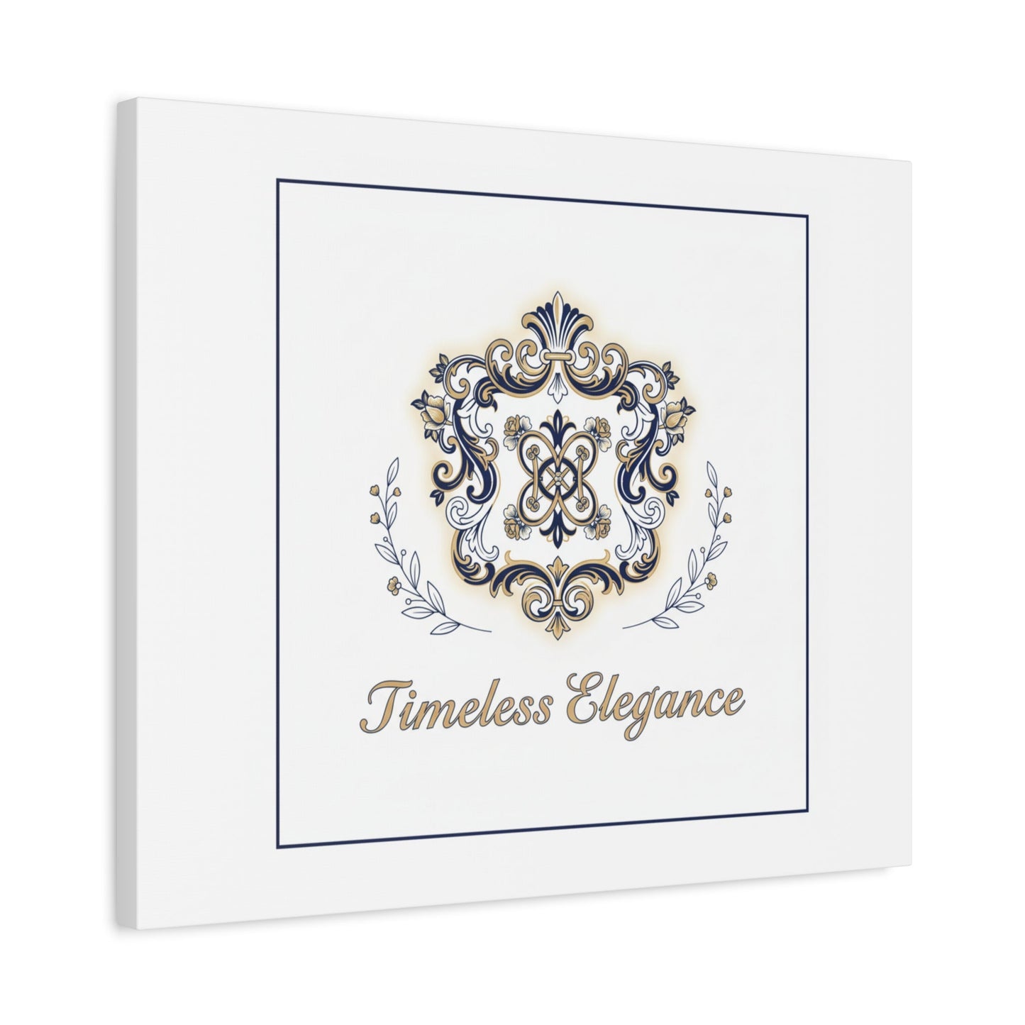 Ornate Brooch Emblem Canvas | Vintage Formalwear Accents, Baroque Print
