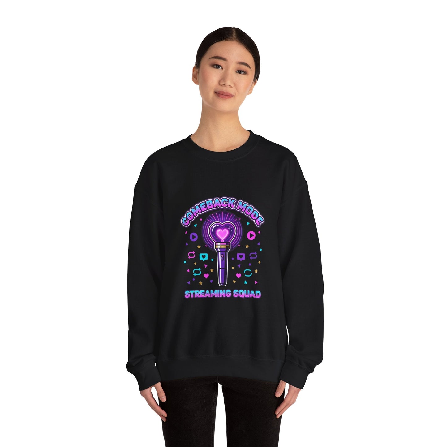 Comeback Mode Streaming Squad Crewneck, K-pop Comeback, Lightstick Fan Chant