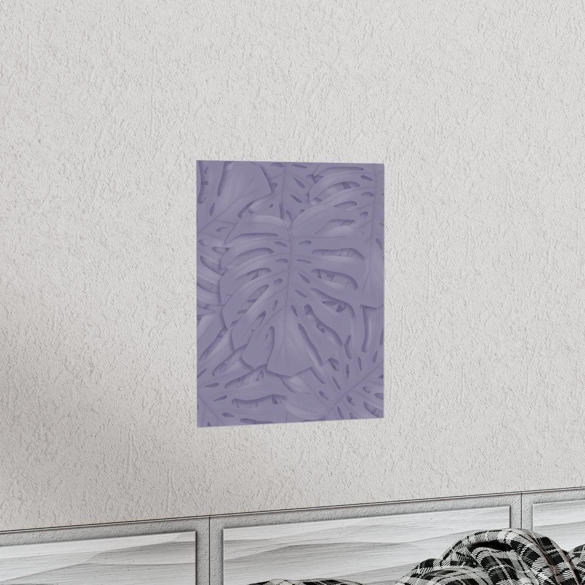 Violet Monstera Botanical Print – Unframed Wall Art