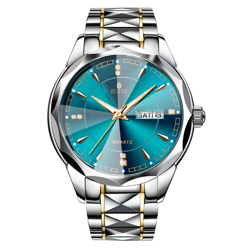 RUIGE Men's Watch Quartz Watch Luminous Stainless Steel Luxury Calendar Men's Chronograph Watch Timepiece Thanksgiving Day