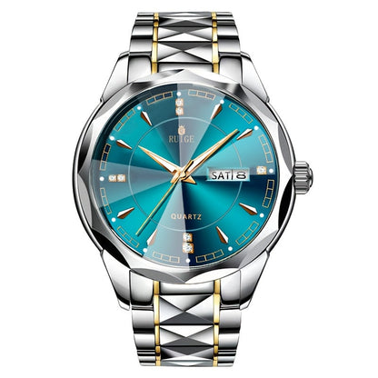 RUIGE Men's Watch Quartz Watch Luminous Stainless Steel Luxury Calendar Men's Chronograph Watch Timepiece Thanksgiving Day
