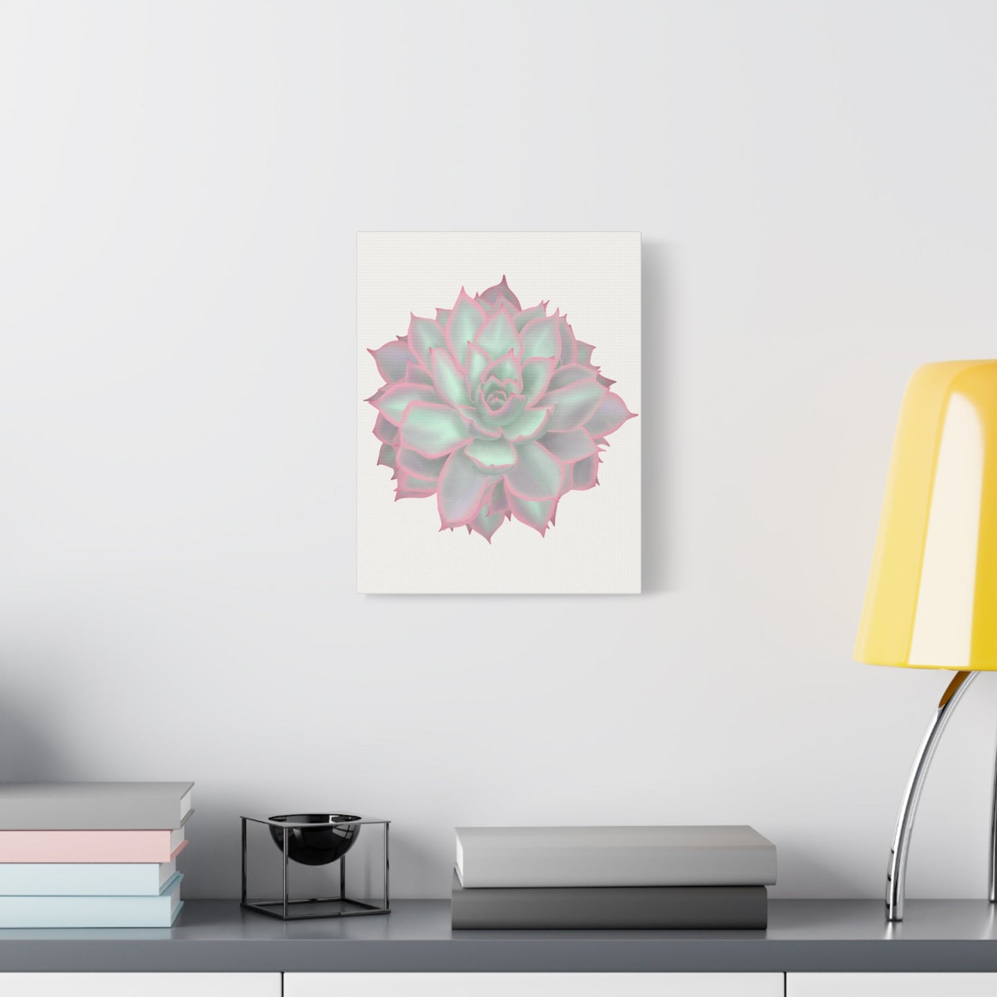Echeveria Violet Queen Succulent Canvas Print – Botanical Wall Art