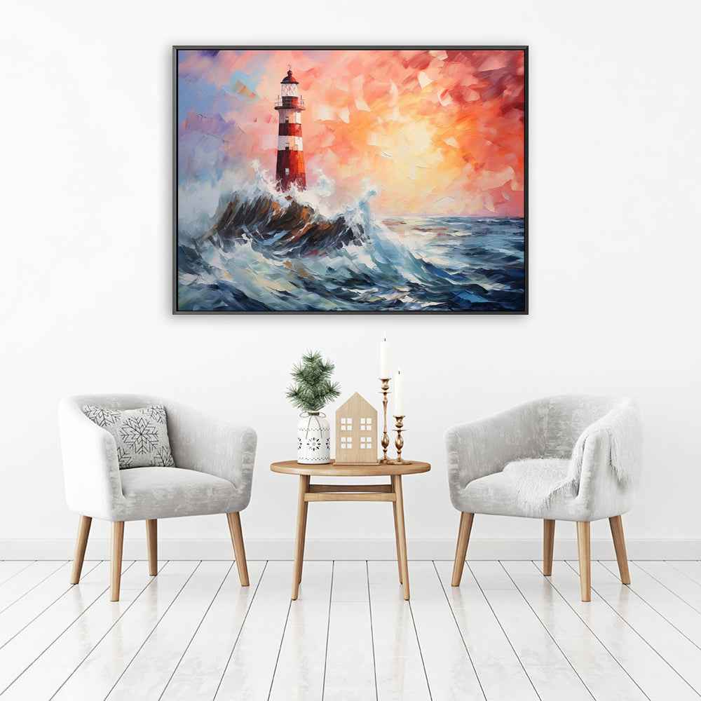 Handmade Oil Painting Canvas Wall Art Decoration Modern Abstract Lighthouse Landscape For Home Decor Rolled Frameless Unstretched Painting