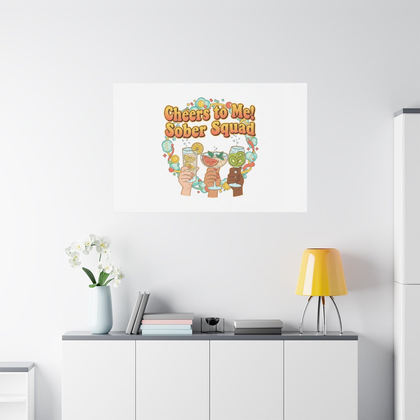 Cheers to Me Sober Squad Canvas | Dry January Mocktail Art