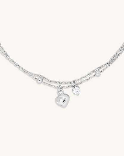 Double Dangling Heart Bracelet