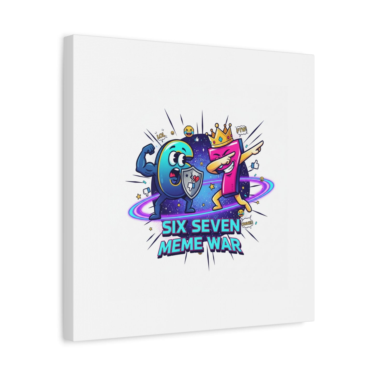 Six Seven Meme War Canvas | Legendary Internet Battle Art, Viral Culture Wall Decor
