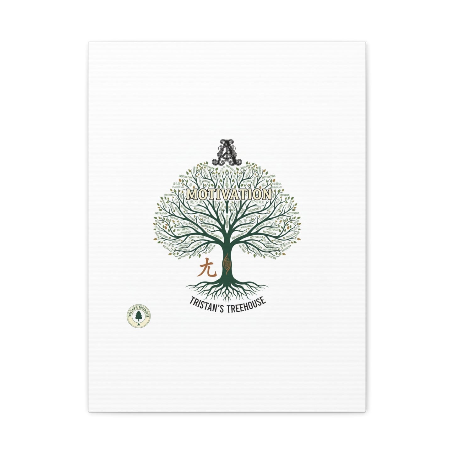 Handwritten Doodle Tree Canvas | Matte Stretched Wall Art