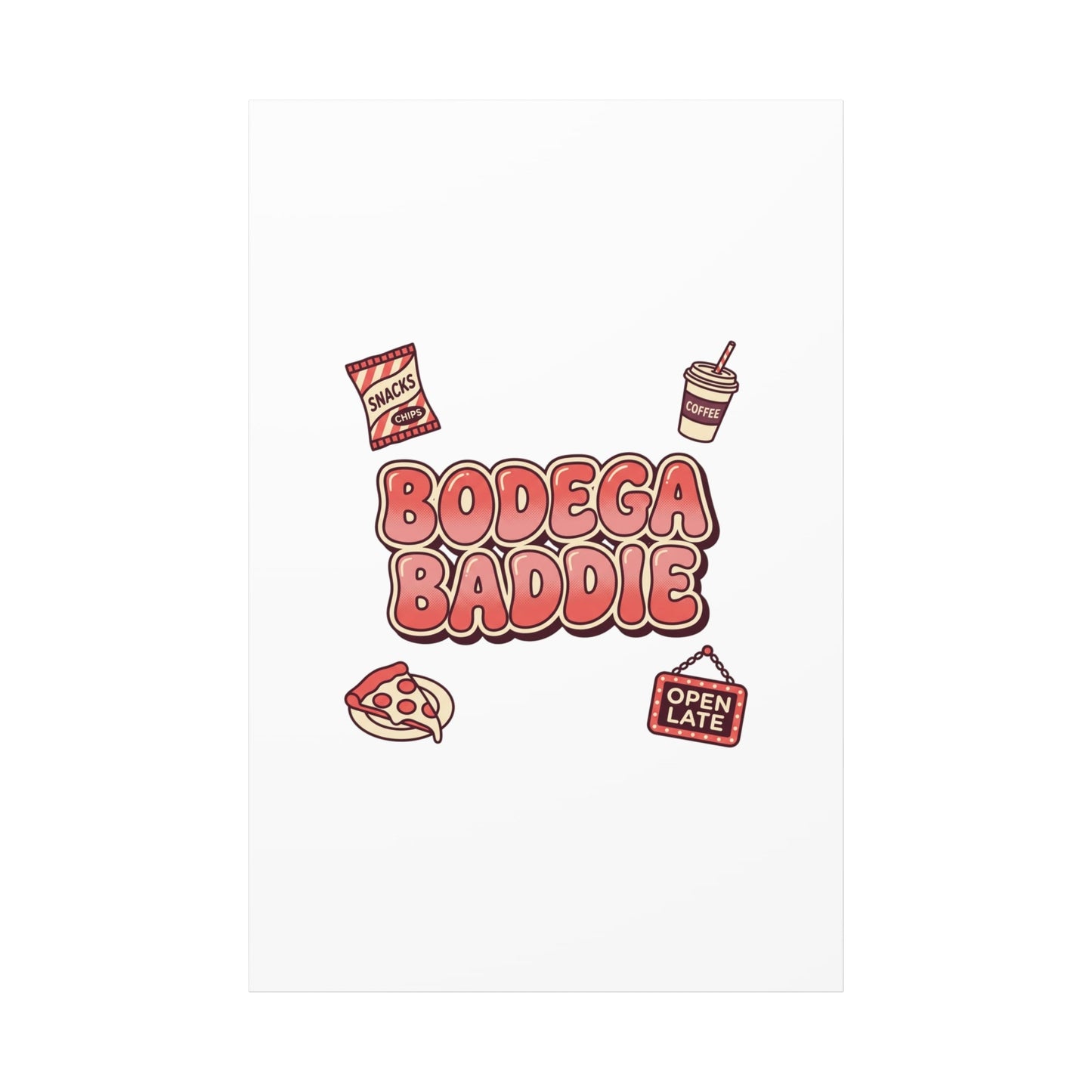 Bodega Baddie Matte Canvas, Stretched | NYC Y2K Corner Store Vibes