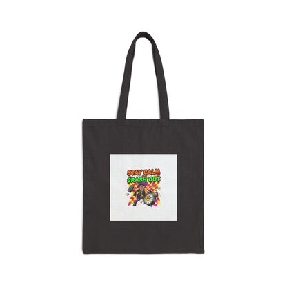 Crash Out warning graphic Tote | neon skatepunk meltdown design