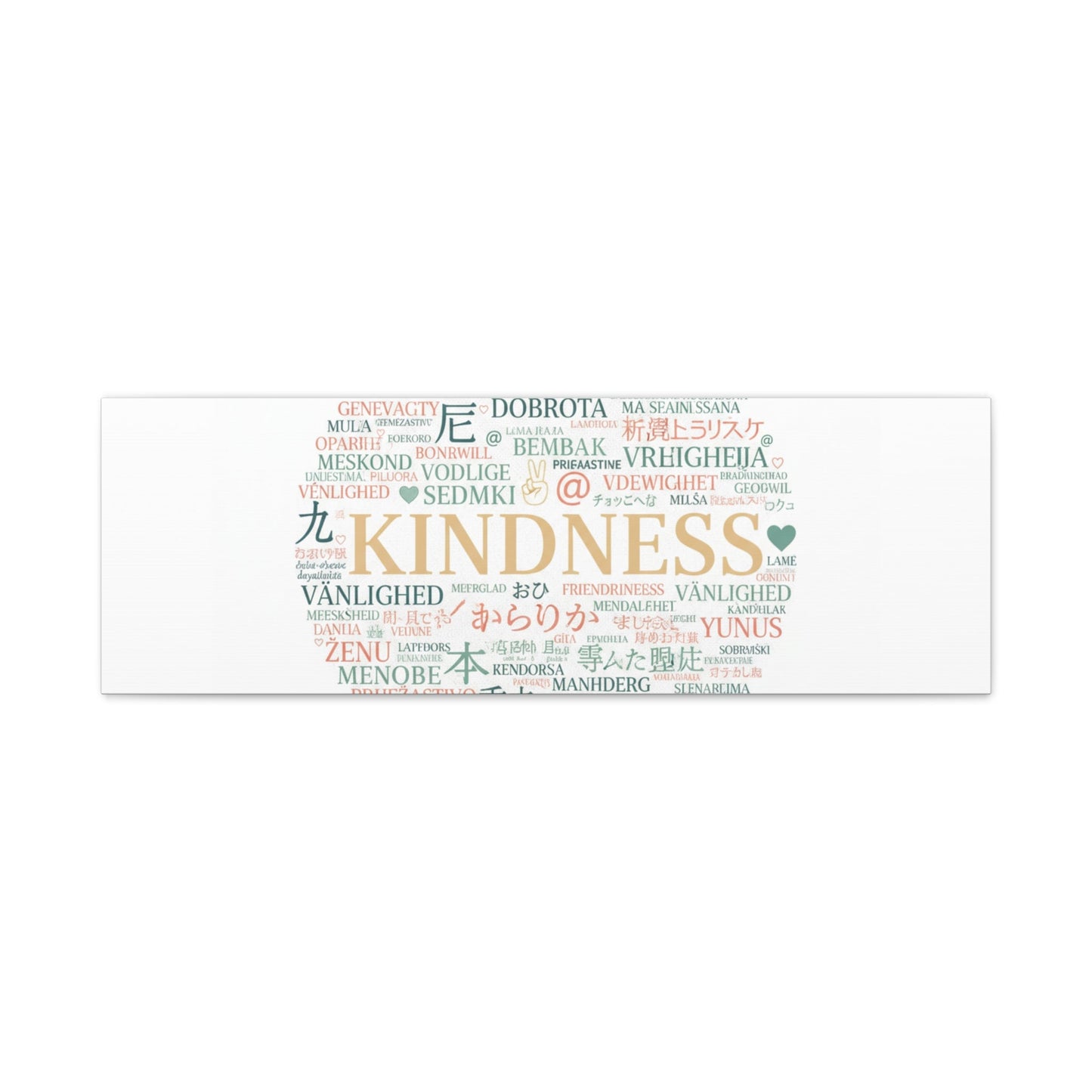 Kindness Word Cloud Canvas | Fresh Start Minimalist Wall Art