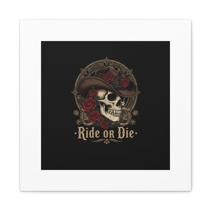 Ride or Die Skull Canvas | Western Skull Art, Gothic Americana