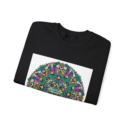 Psychedelic Botanical Mandala Crewneck | Festival Art Sweatshirt