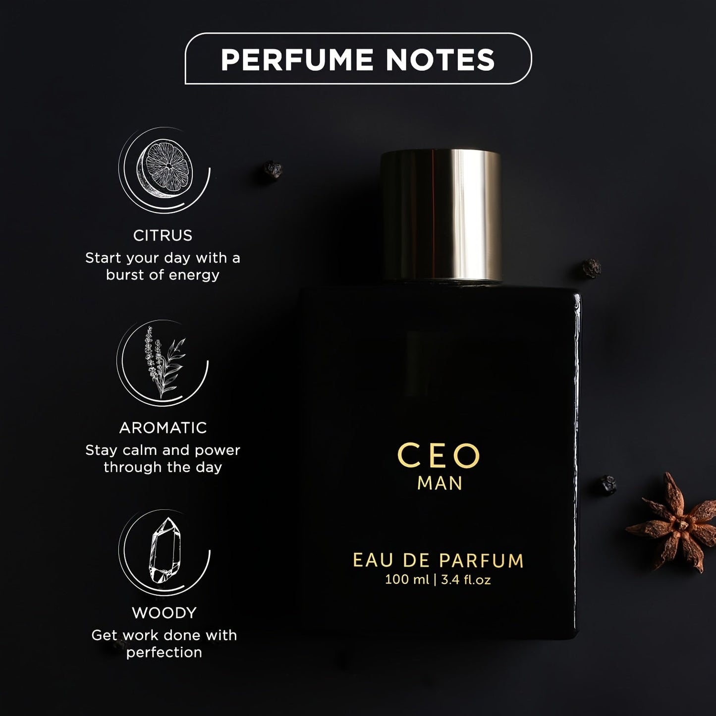 Luxury CEO&G.O.A.T. Man Perfume for Men | 3.4oz, Vanilla Scented, Oriental Fragrance Note
