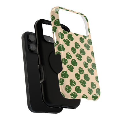 Monstera Pattern Phone Case – Dual Layer Protective Cover