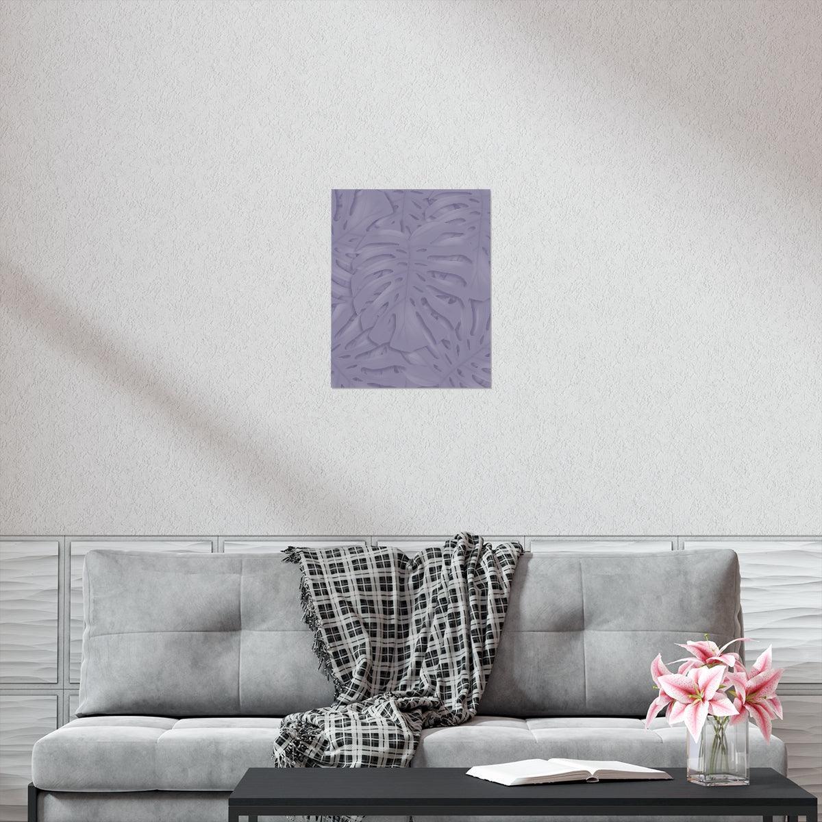 Violet Monstera Botanical Print – Unframed Wall Art