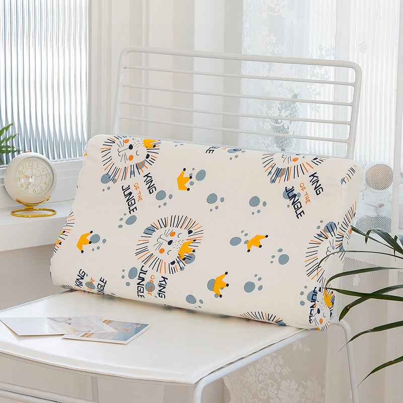 LaTeX Rebound Pillow High And Low Neck Pillow Printed Pure Cotton Children