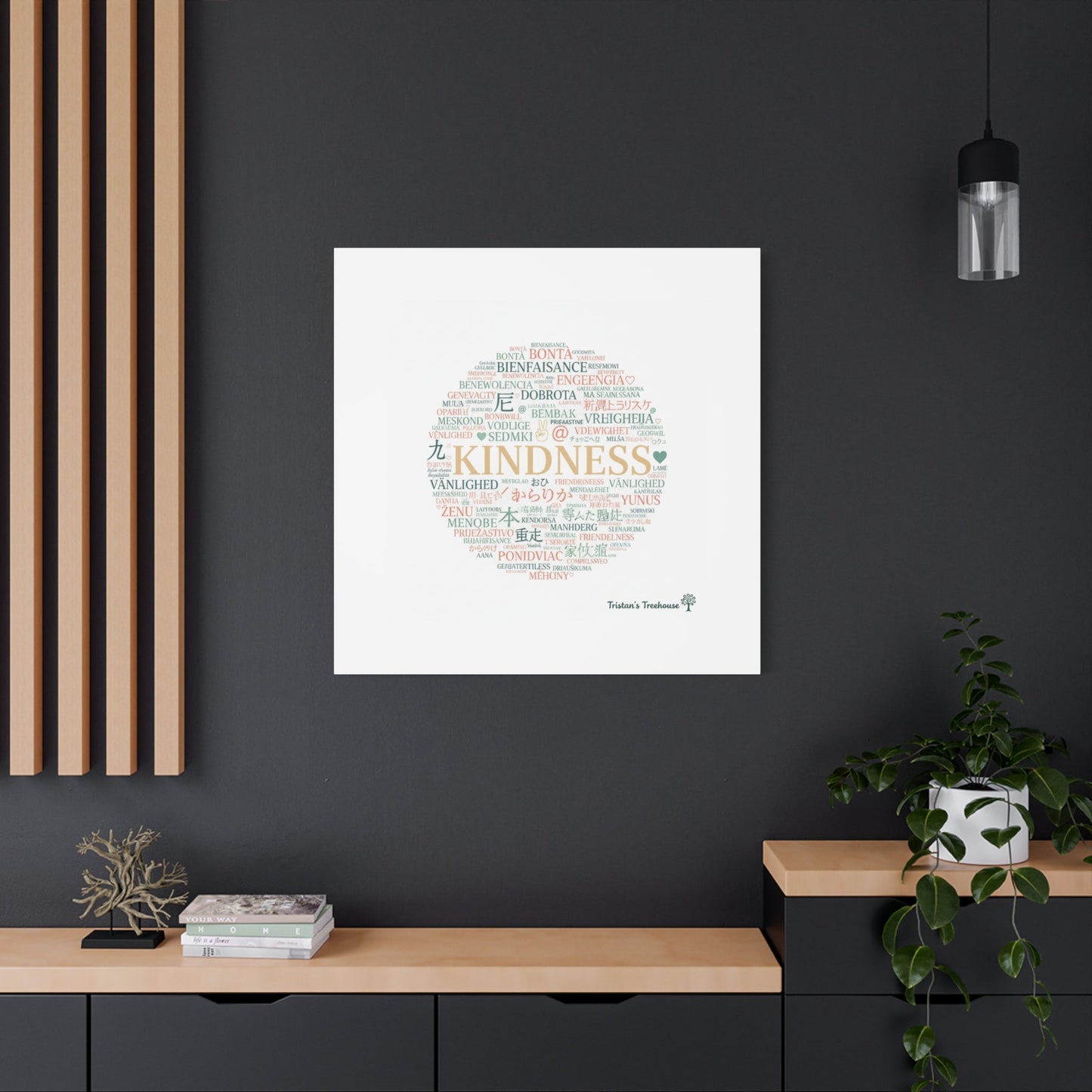 Kindness Word Cloud Canvas | Fresh Start Minimalist Wall Art