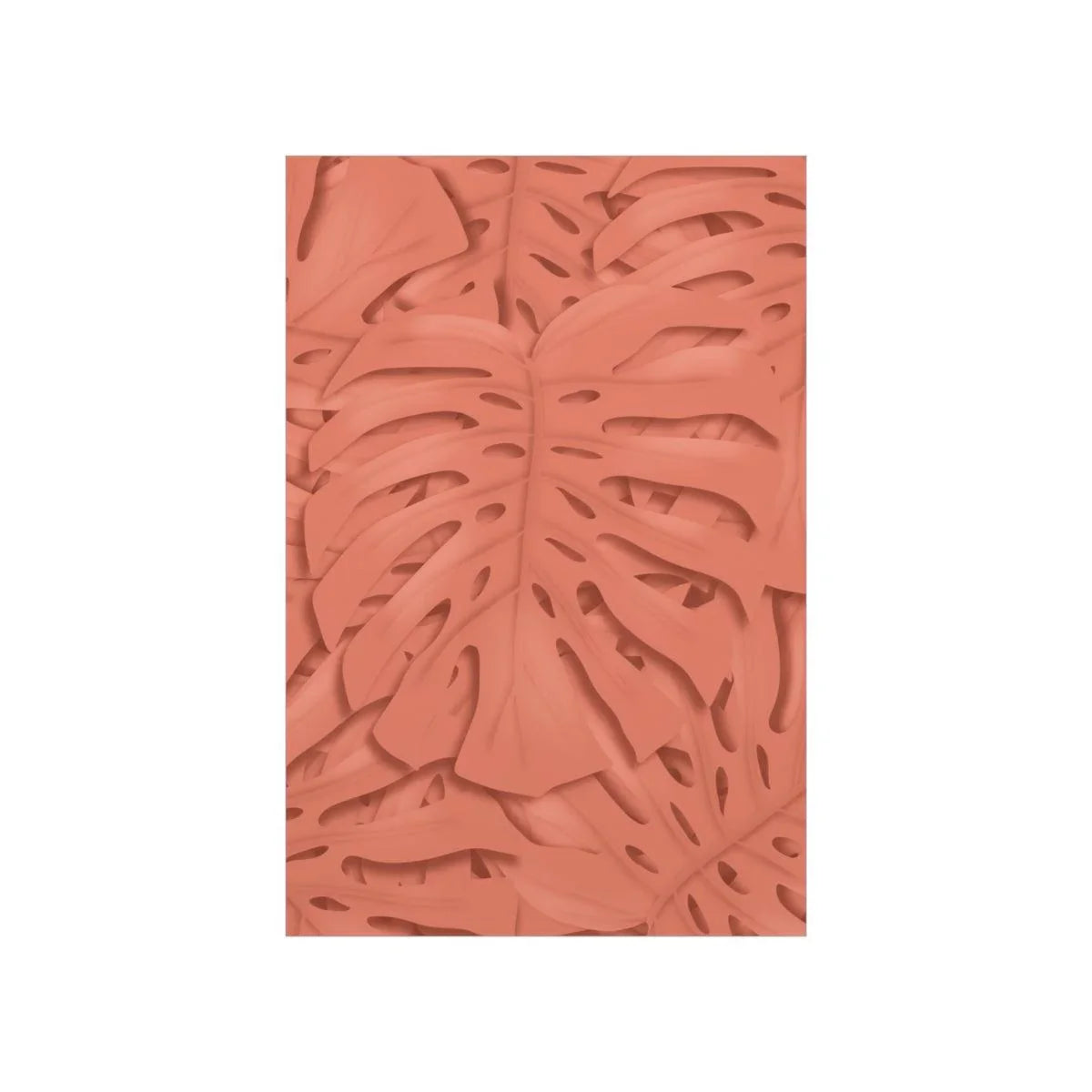 Coral Monstera Botanical Print – Unframed Wall Art