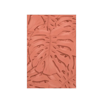 Coral Monstera Botanical Print – Unframed Wall Art