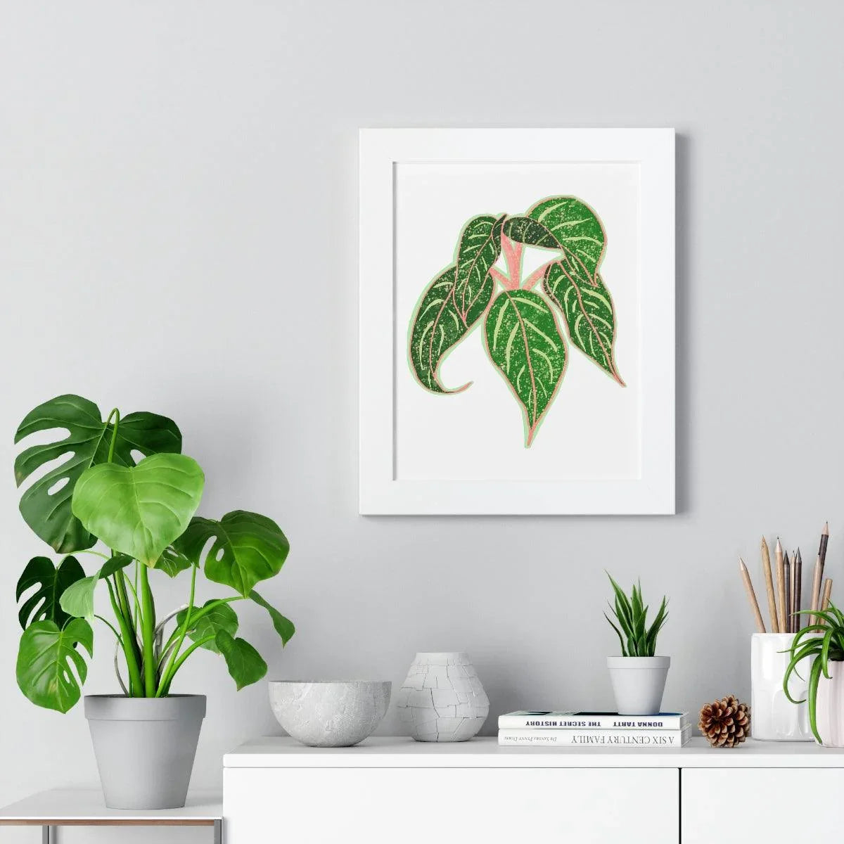 Aglaonema Sparkling Sarah Framed Print – Botanical Wall Art