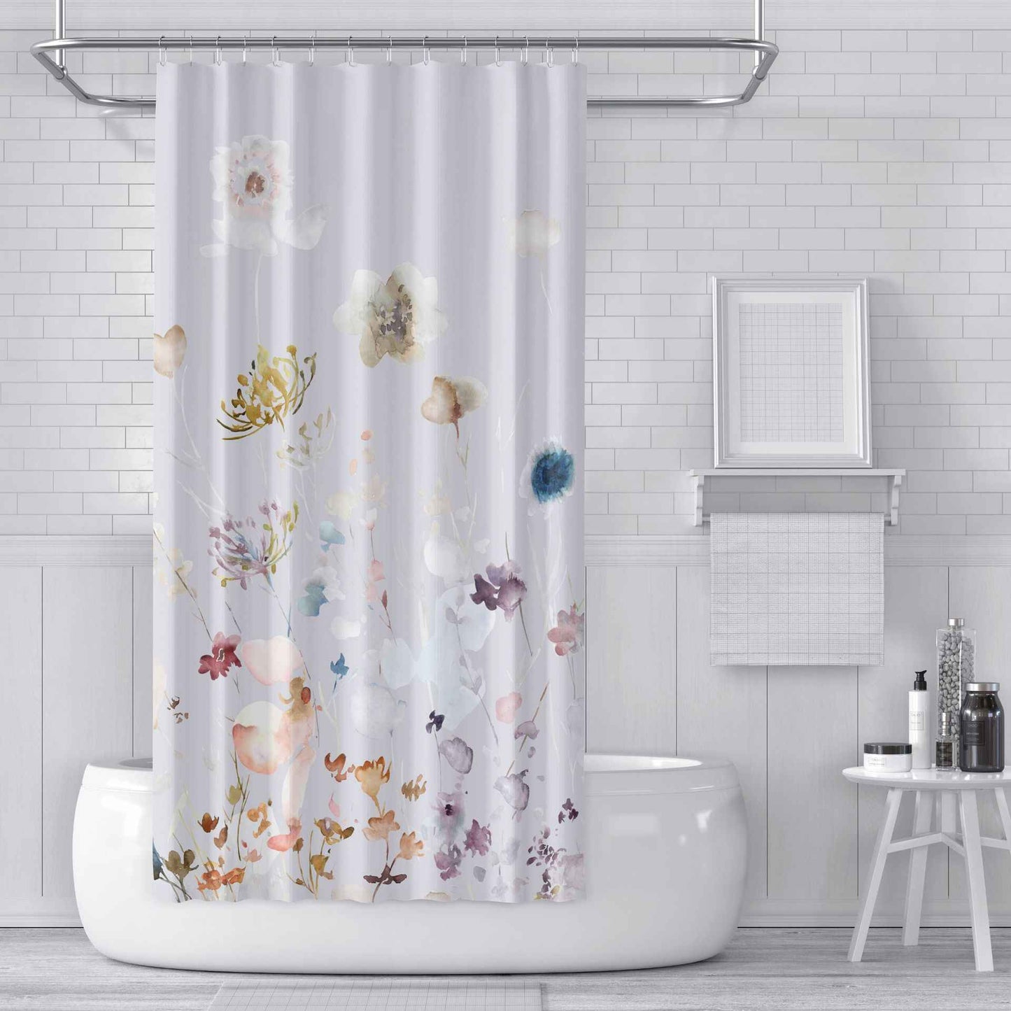 Digital Printing Shower Curtain Cloth Green Plants