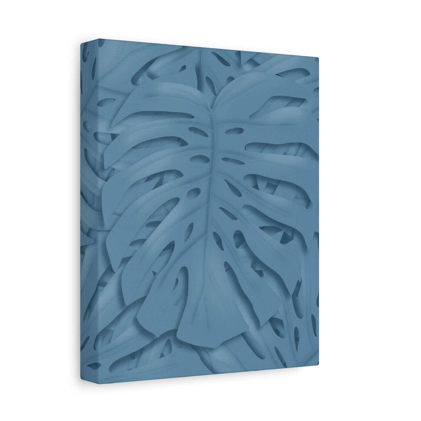 Cerulean Blue Monstera Canvas Print – Botanical Wall Art