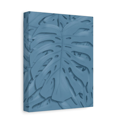 Cerulean Blue Monstera Canvas Print – Botanical Wall Art