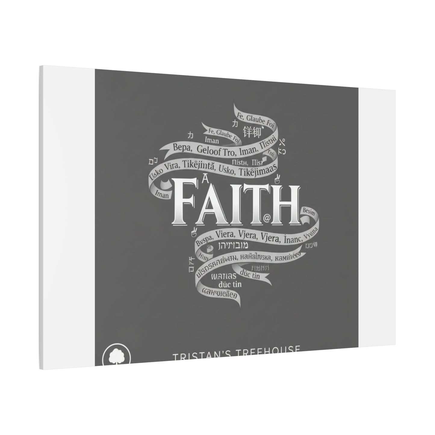 handwritten faith ribbon Canvas | sketch aesthetic, doodle design