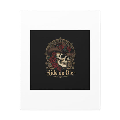 Ride or Die Skull Canvas | Western Skull Art, Gothic Americana