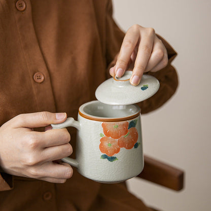 Ge Kiln Persimmon Pattern Ceramic Cup Personal Dedicated