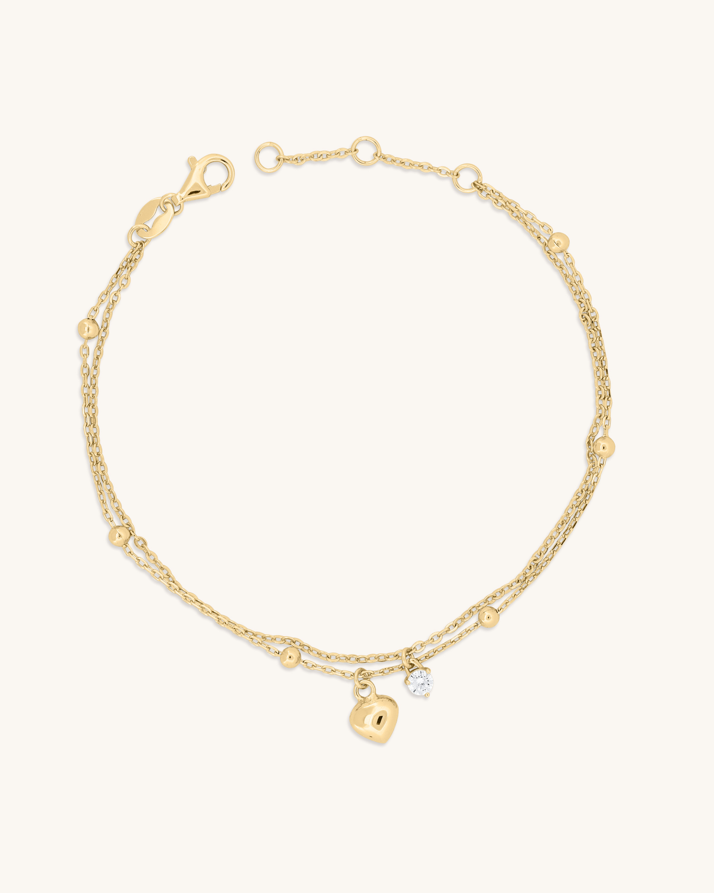 Double Dangling Heart Bracelet