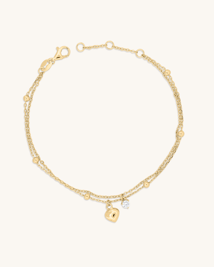 Double Dangling Heart Bracelet