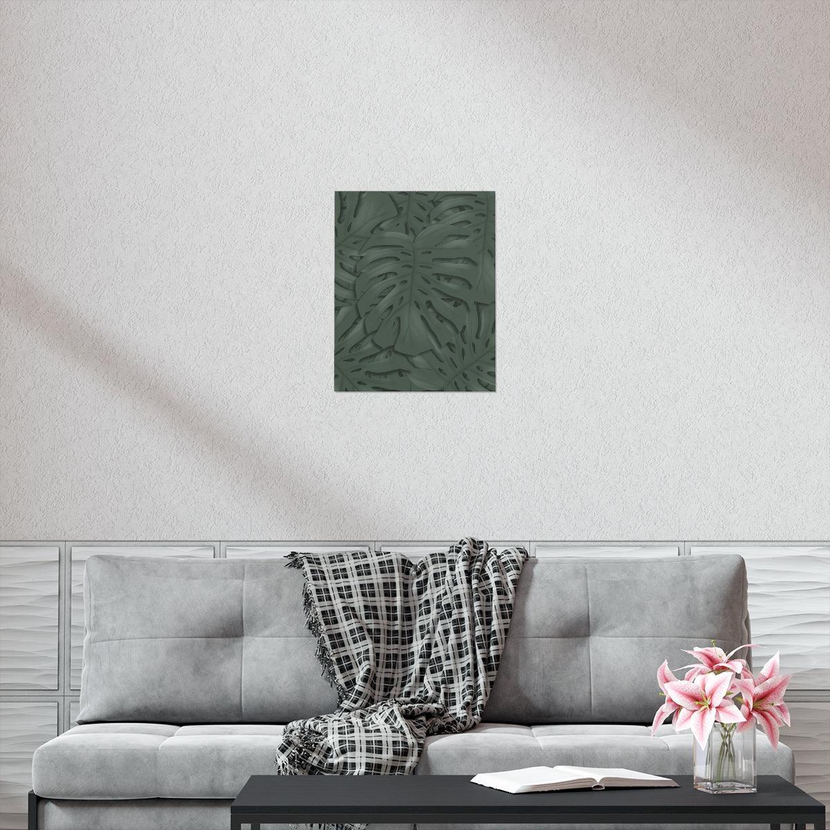 Deep Green Monstera Botanical Print – Unframed Wall Art