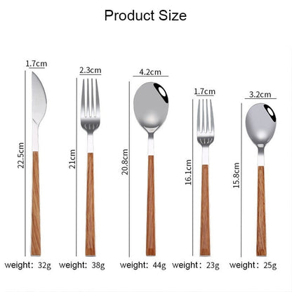 Stainless Steel Cutlery With Wooden Handle