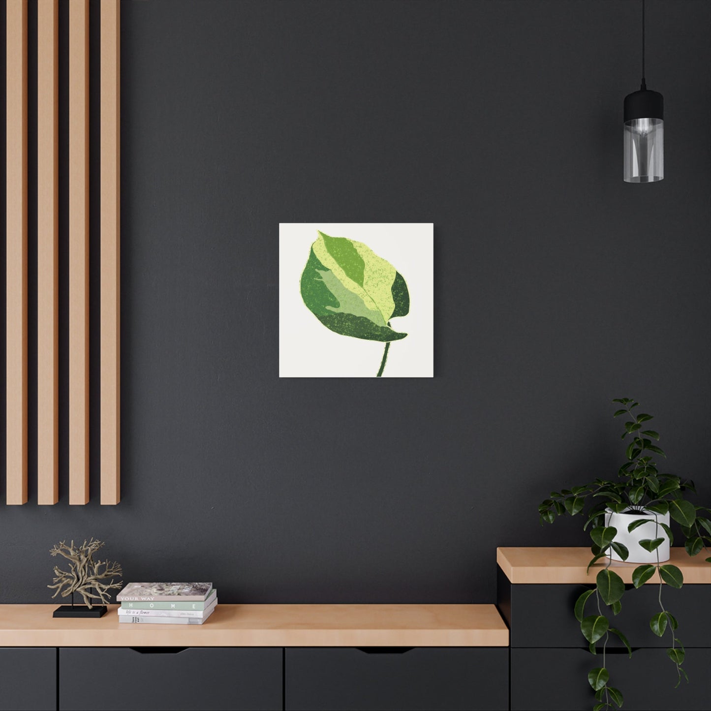 Manjula Pothos Illustrated Canvas Print – Botanical Wall Art