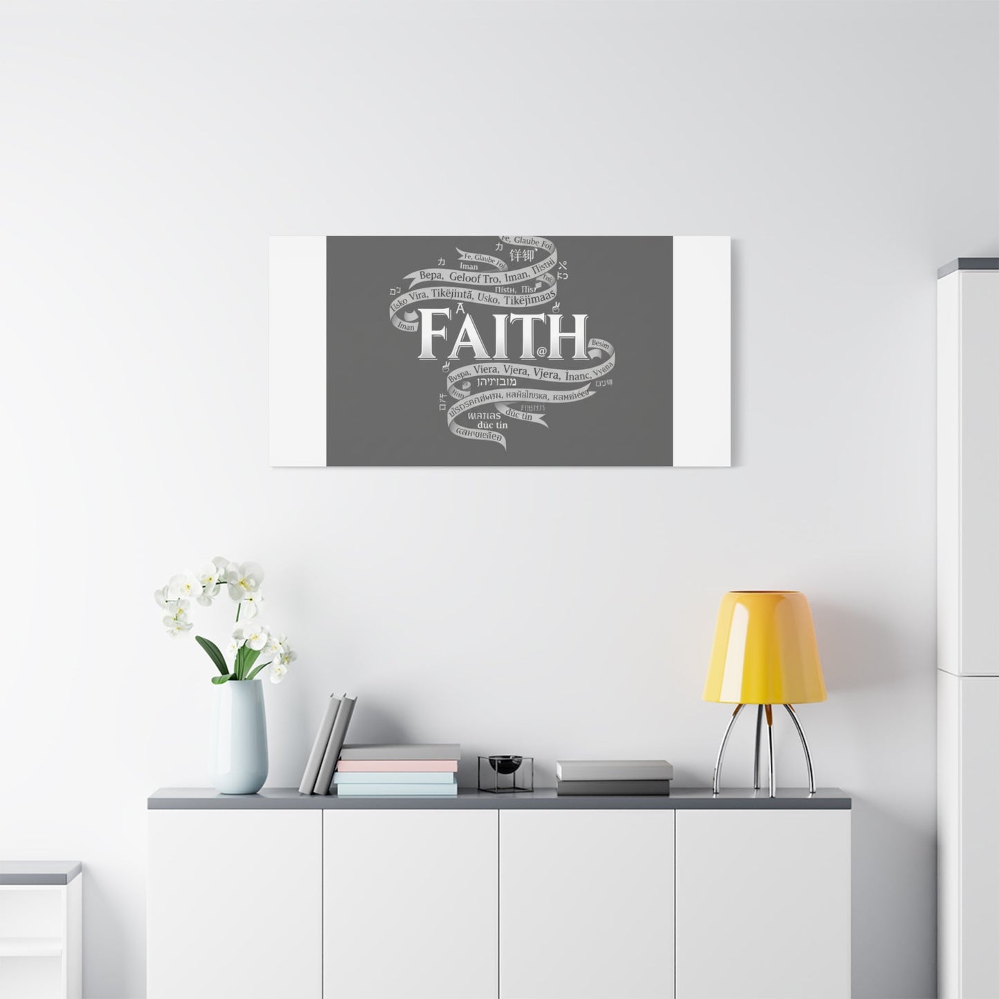 handwritten faith ribbon Canvas | sketch aesthetic, doodle design