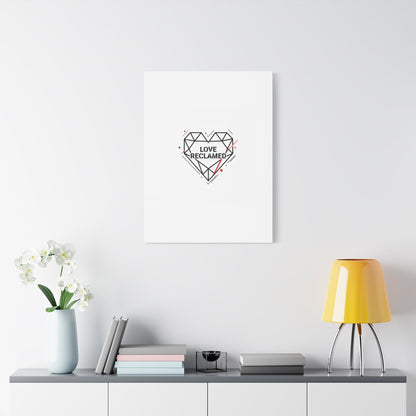 Love Reclaimed Canvas | modern heart design, minimalist love icon
