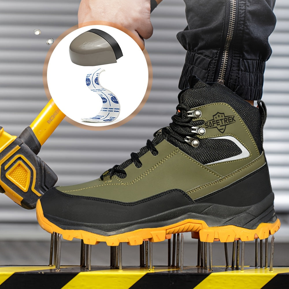 Steel Toes Work Shoes for Men Premium Microfiber Water Resistant Slip Resistant Industrial Safety Steel Toe Work Boots