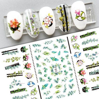 New Flower Nail Art Decal Plain Hand Painted