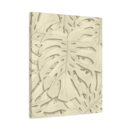 Beige Monstera Canvas Print – Botanical Wall Art