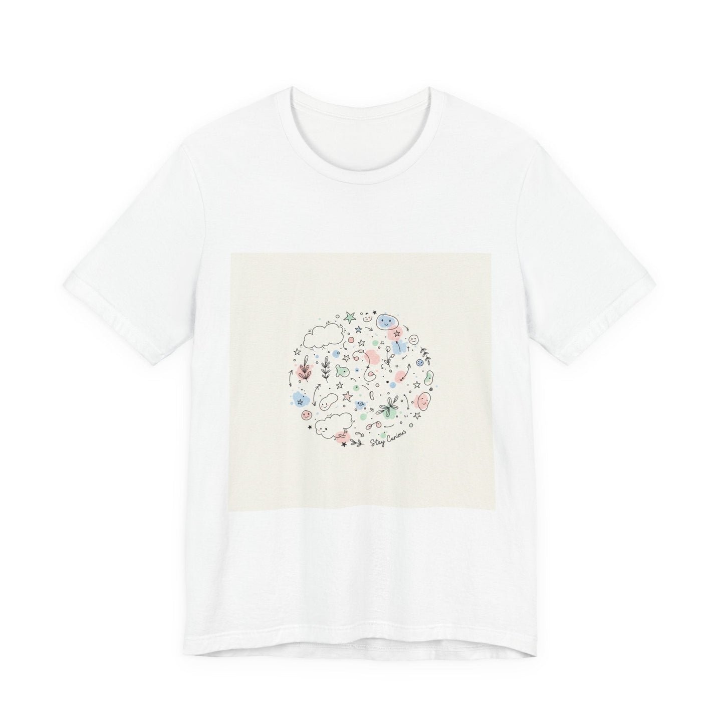 Botanical Doodle Circle Tee | hand drawn line drawing, sketch pattern