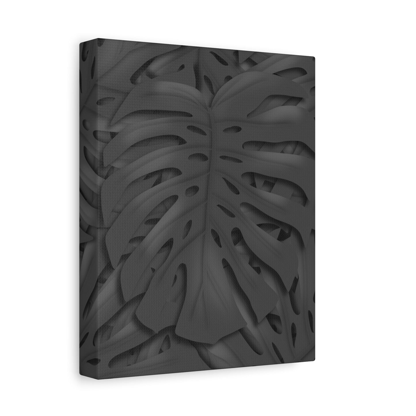 Charcoal Monstera Canvas Print – Botanical Wall Art