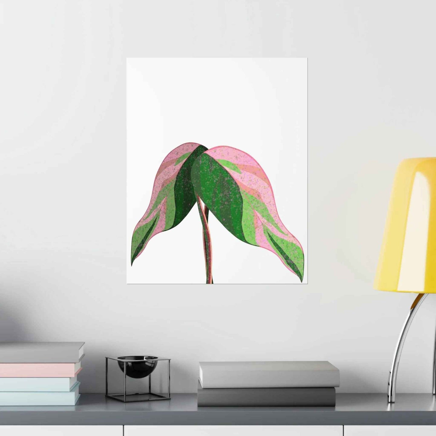 Pink Princess Philodendron Botanical Print – Unframed Wall Art