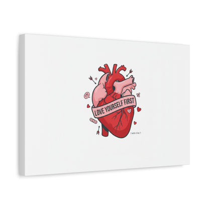 Love Yourself First Canvas, Hearts-with-a-Twist, Anti-Valentine Art